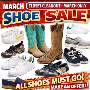 Shoe sale all shoes must go!!!!!!